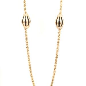 Vintage Black Enamel Gold Plated Necklace